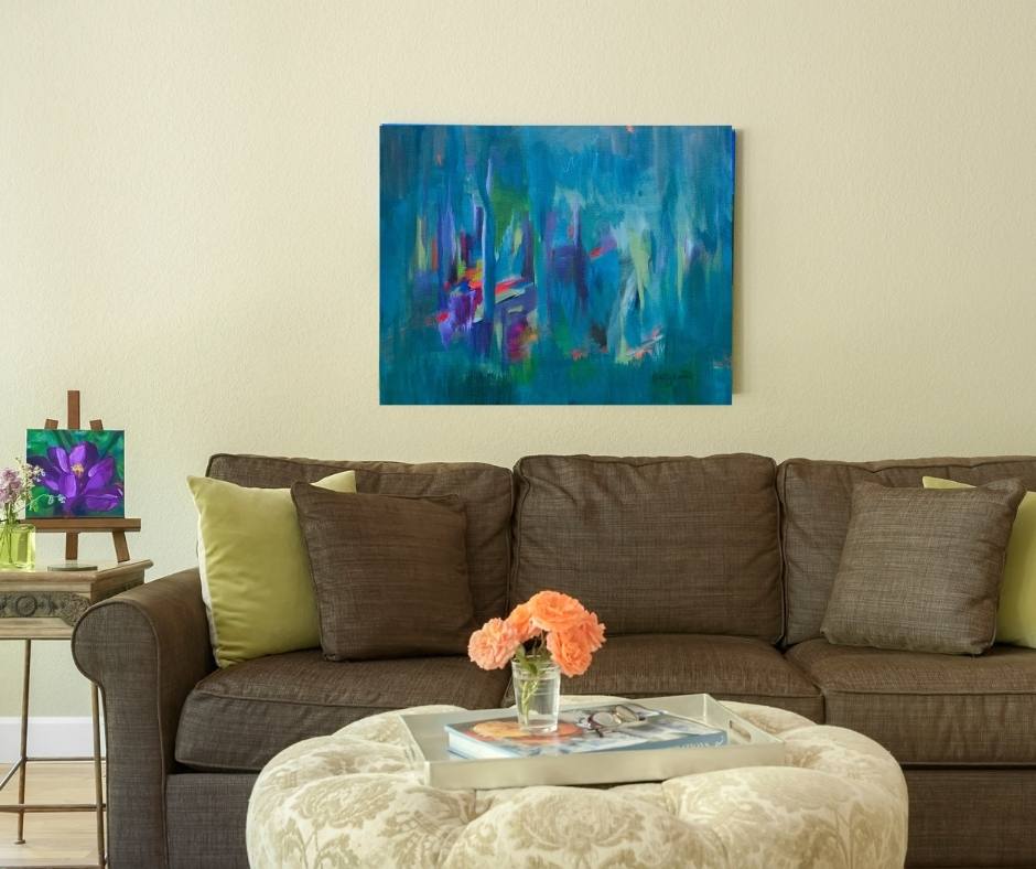 Rain, Sally Evans, abstract acrylic painting