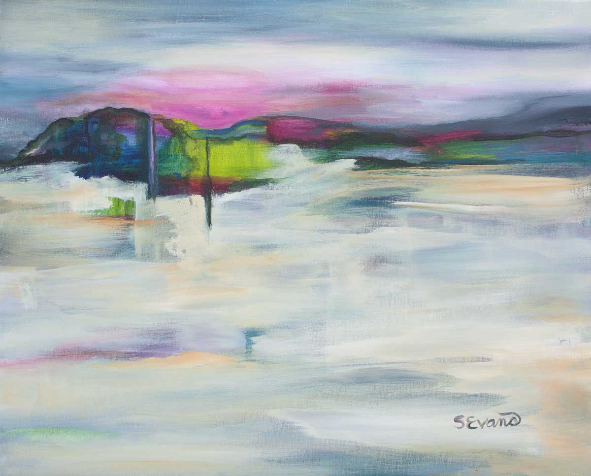 Winter Morning Light abstract painting artist Sally Evans