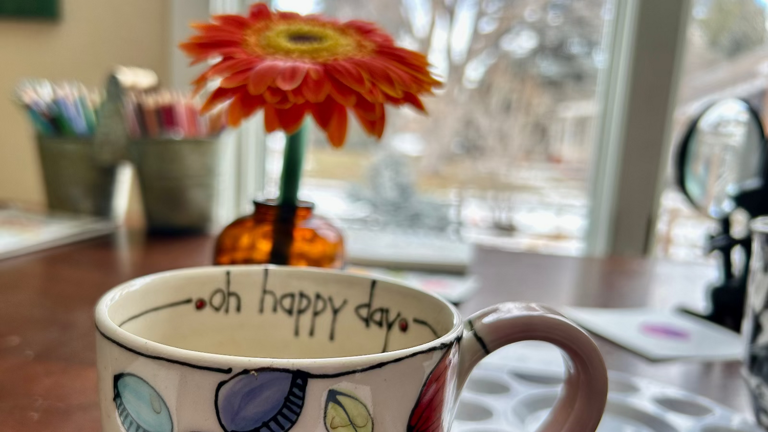 oh happy days mug in studio