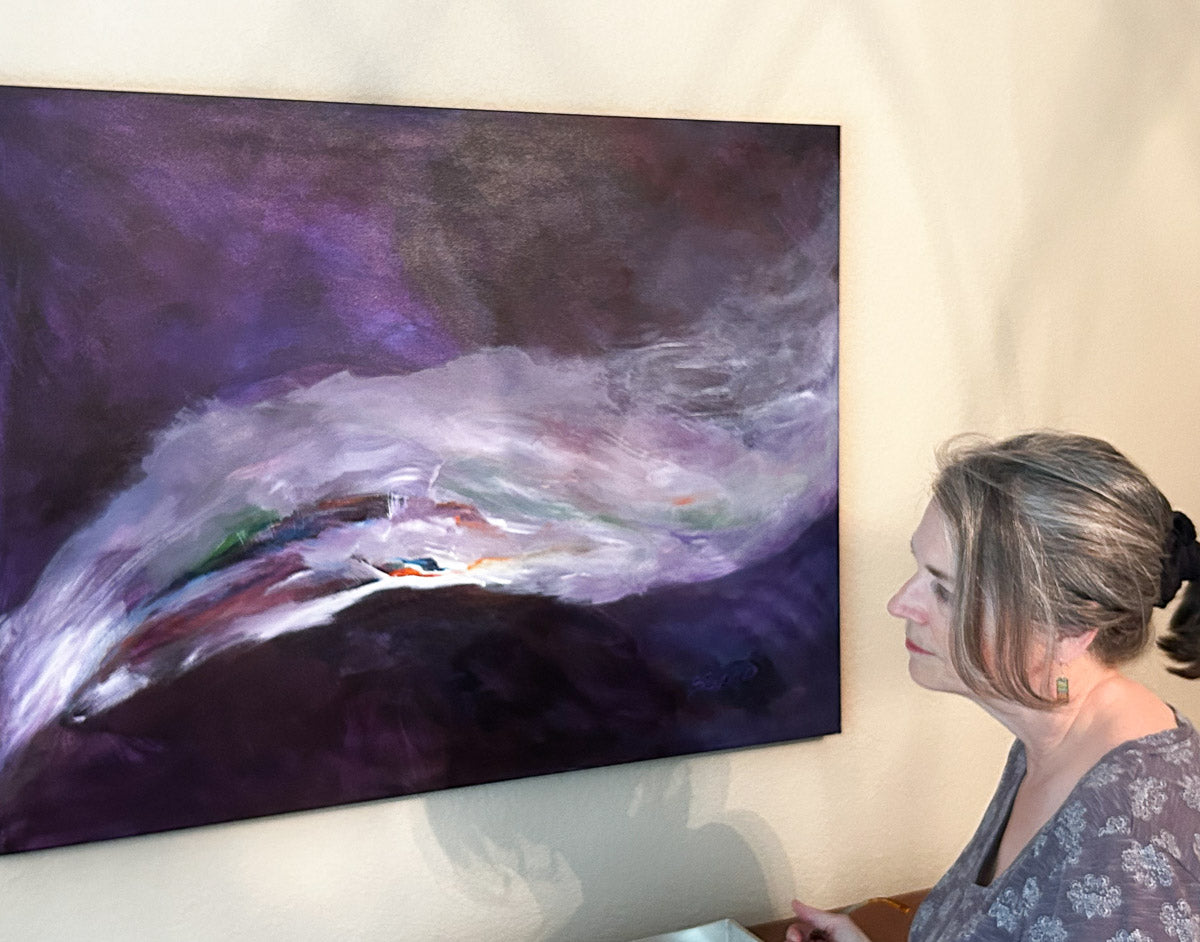 Let it Go abstract acrylic painting with artist Sally Evans